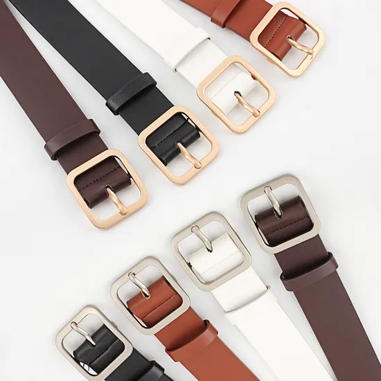 New Designer Ladies White Belt Fashion Sweater Black PU Leather Pearls Belt for Women Dress Cloth
